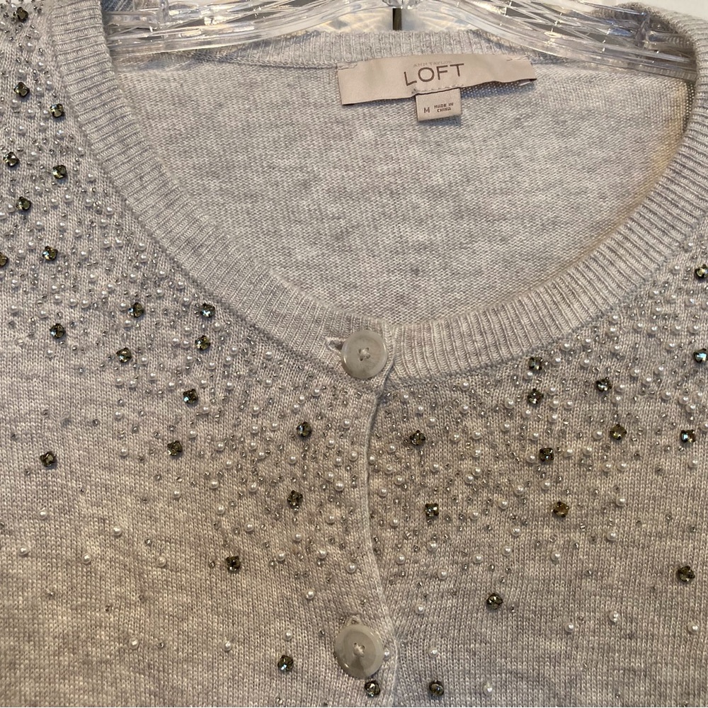 Loft, light grey cardigan - Picture 2 of 2